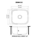 Undermount 16 Gauge Stainless Steel Kitchen Sink Single Bowl