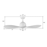 MAKO 52 In 2 Blade Smart Ceiling Fan With Integrated LED Lights With Google Home