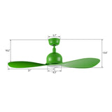 MAKO 52 In 2 Blade Smart Ceiling Fan With Integrated LED Lights With Google Home