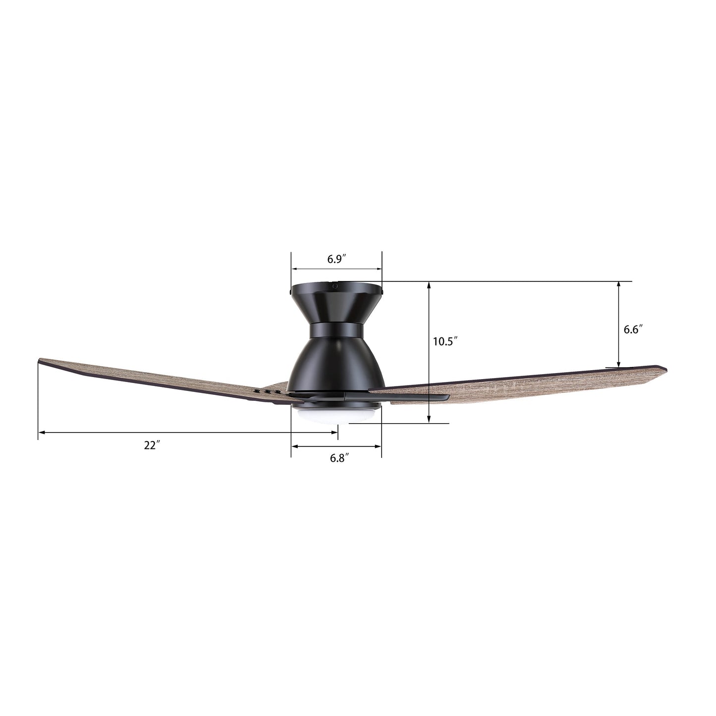 CALEN 44 In 3 Blade Smart Ceiling Fan With Integrated LED Lights With Google Home