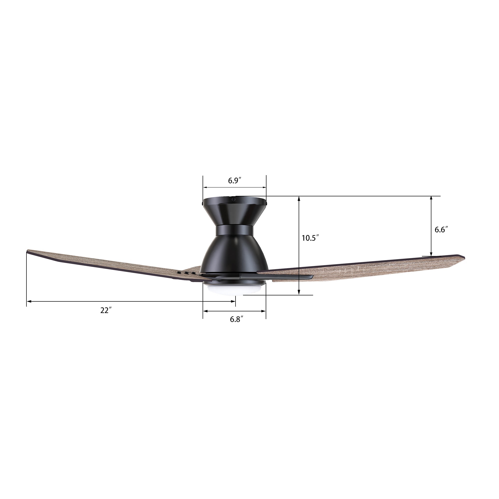 CALEN 44 In 3 Blade Smart Ceiling Fan With Integrated LED Lights With Google Home