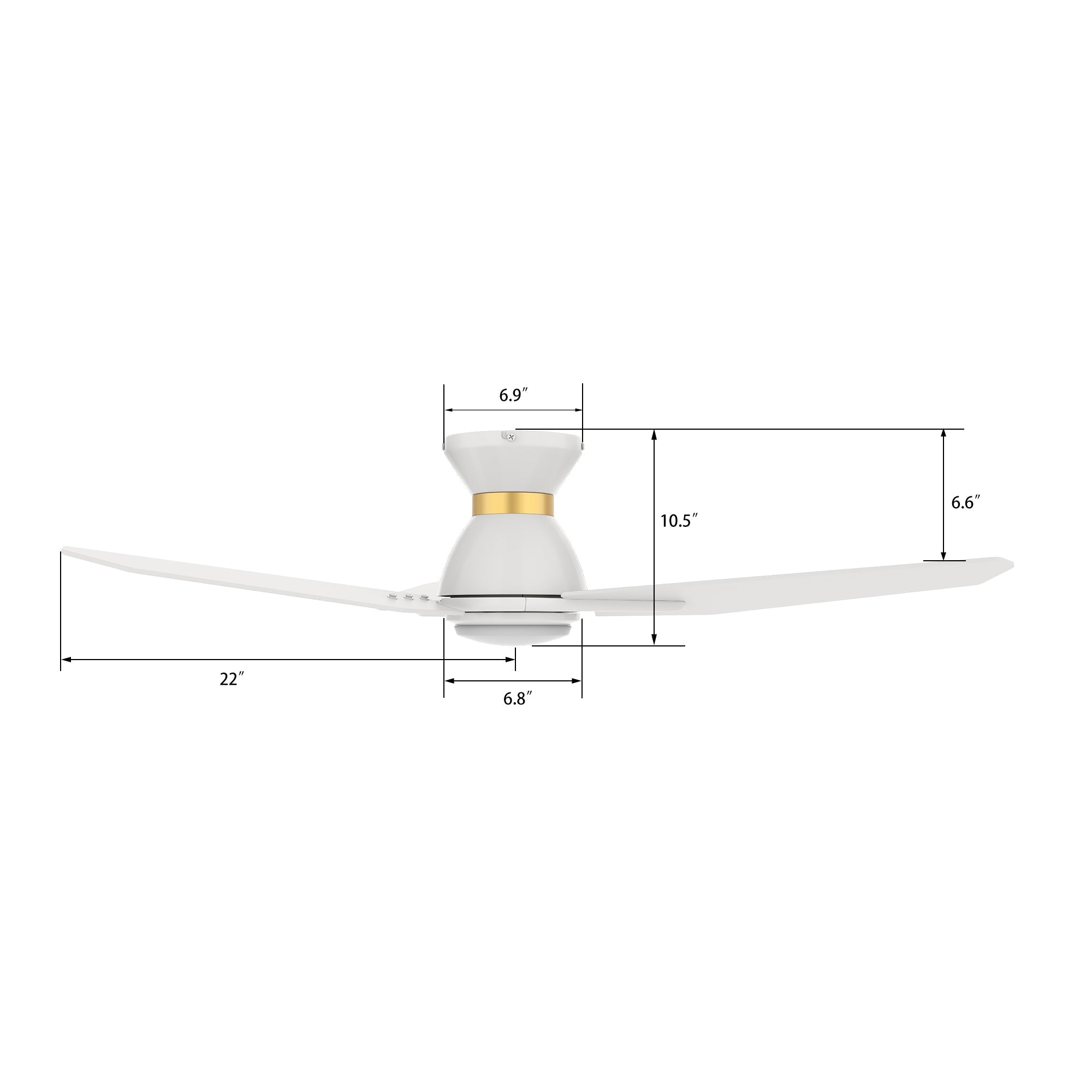 CALEN 44 In 3 Blade Smart Ceiling Fan With Integrated LED Lights With Google Home