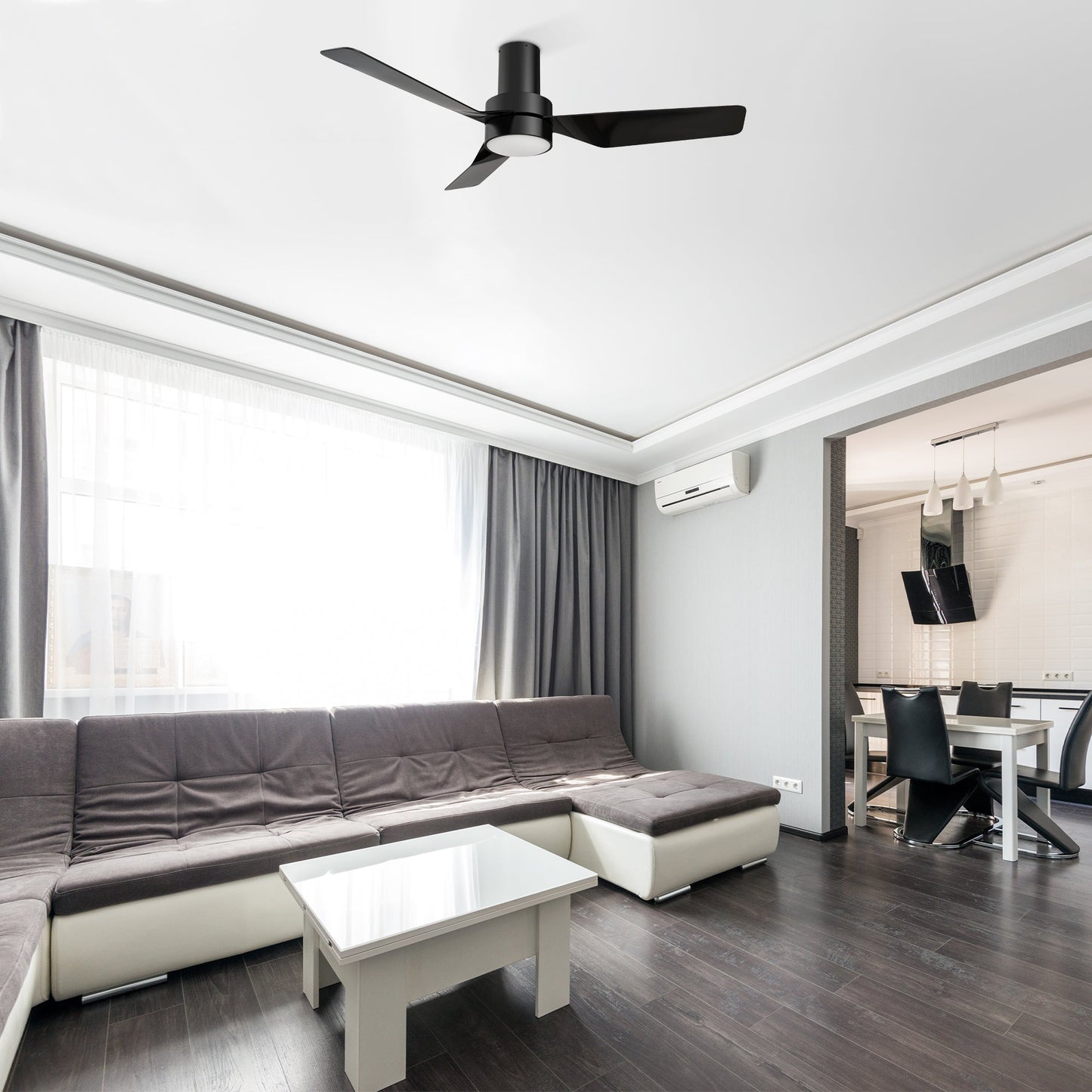 PORTER 44 In 3 Blade Smart Ceiling Fan With Integrated LED Lights With Google Home