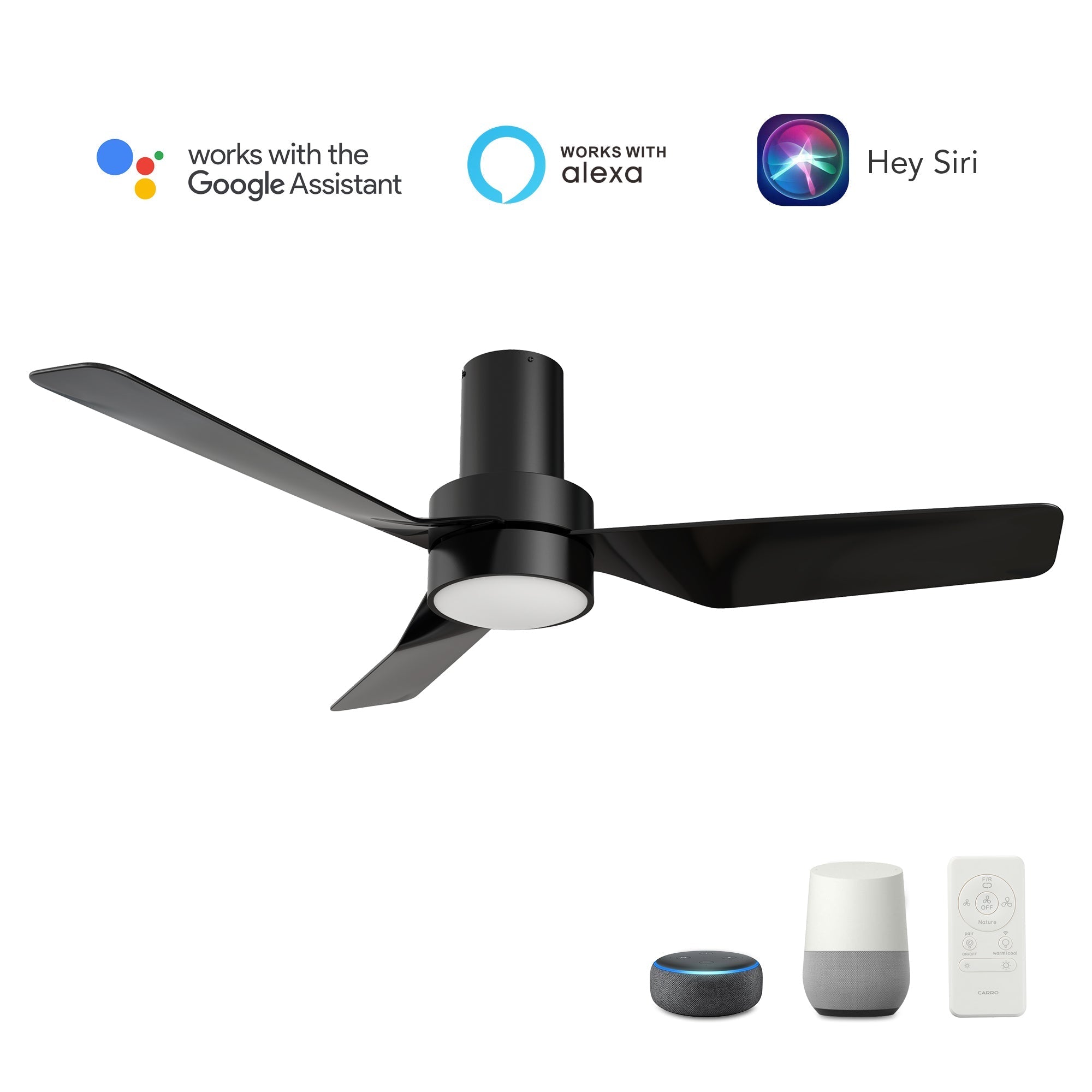 PORTER 44 In 3 Blade Smart Ceiling Fan With Integrated LED Lights With Google Home