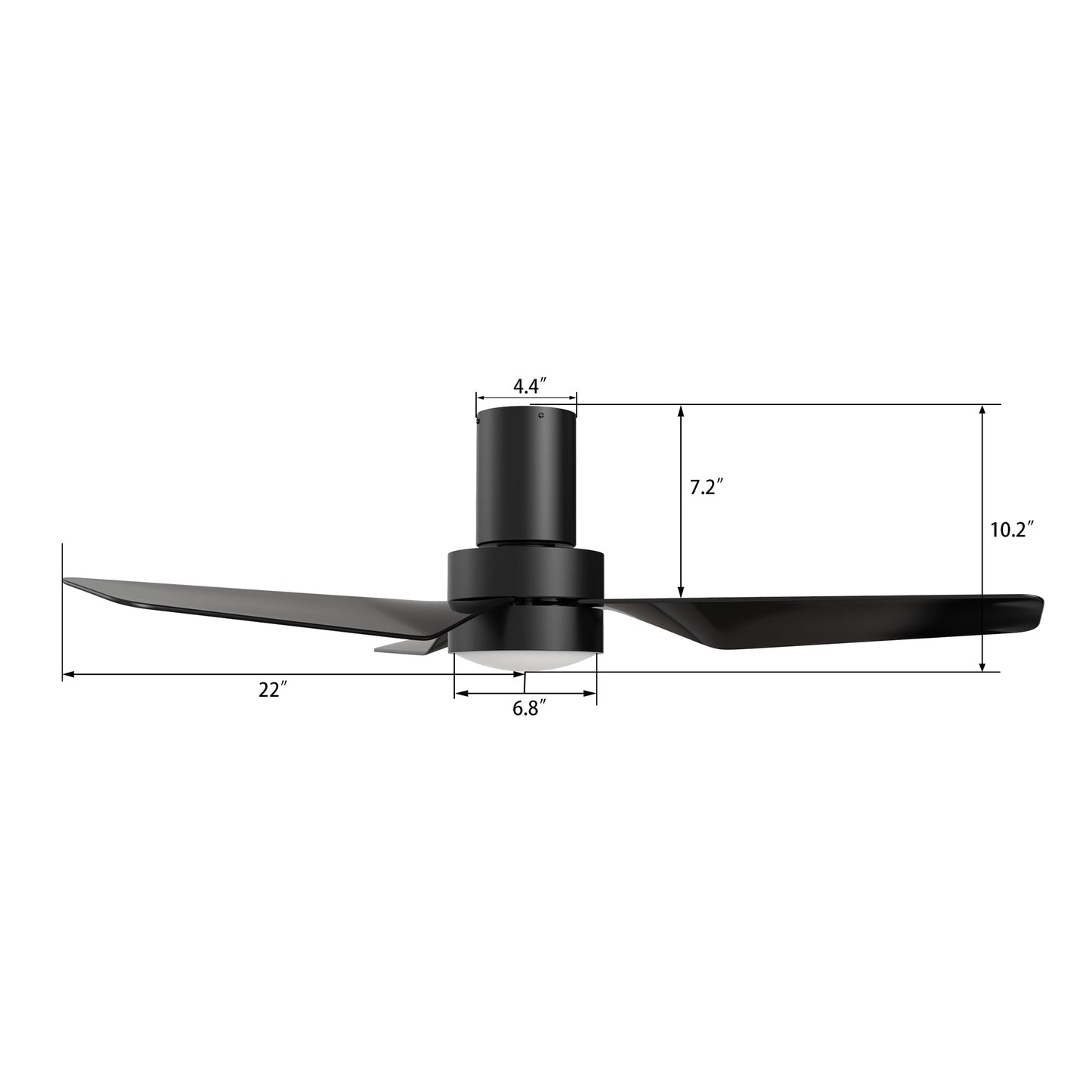 PORTER 44 In 3 Blade Smart Ceiling Fan With Integrated LED Lights With Google Home