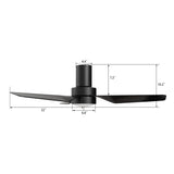 PORTER 44 In 3 Blade Smart Ceiling Fan With Integrated LED Lights With Google Home