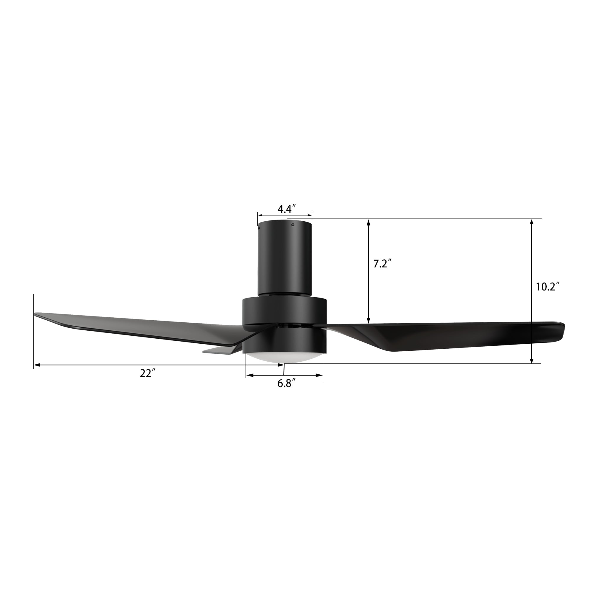 PORTER 44 In 3 Blade Smart Ceiling Fan With Integrated LED Lights With Google Home