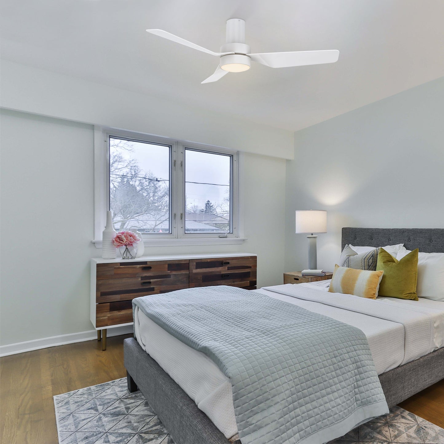 PORTER 44 In 3 Blade Smart Ceiling Fan With Integrated LED Lights With Google Home
