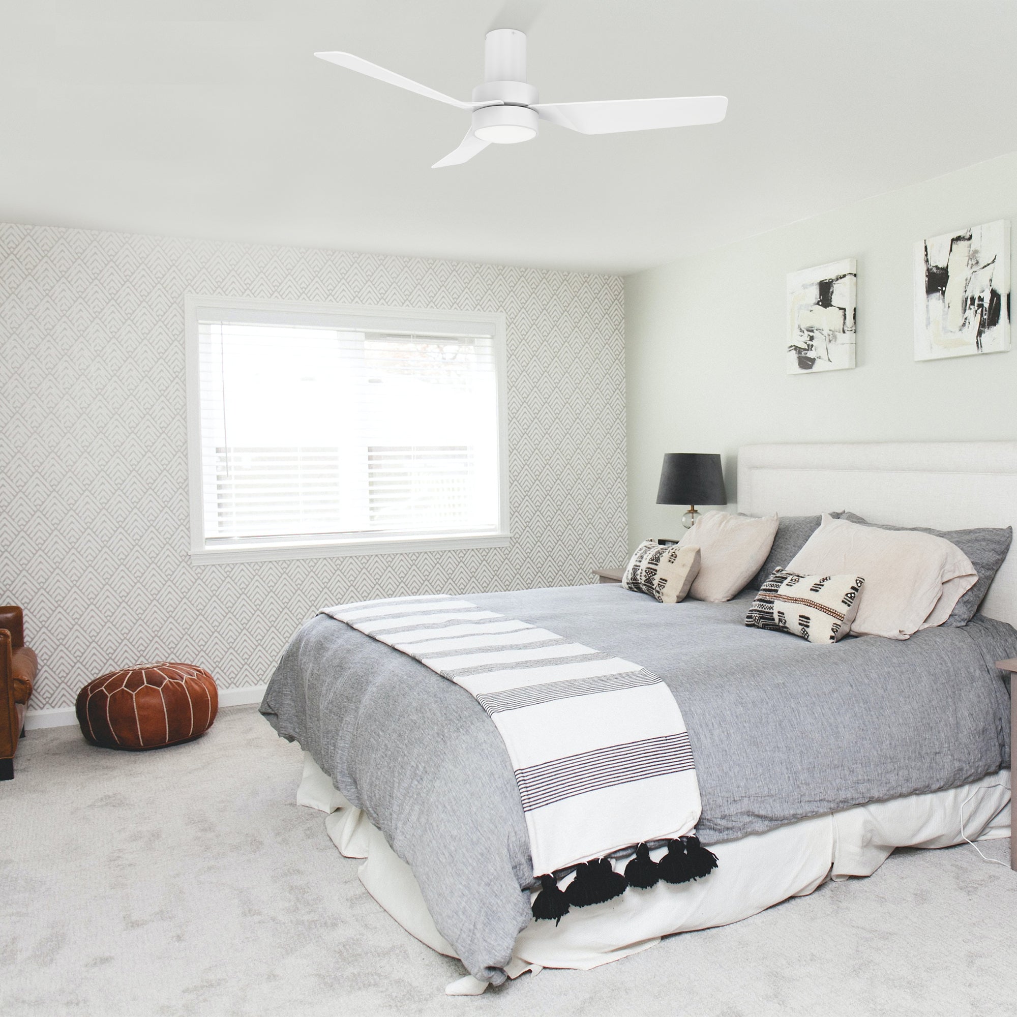 PORTER 44 In 3 Blade Smart Ceiling Fan With Integrated LED Lights With Google Home