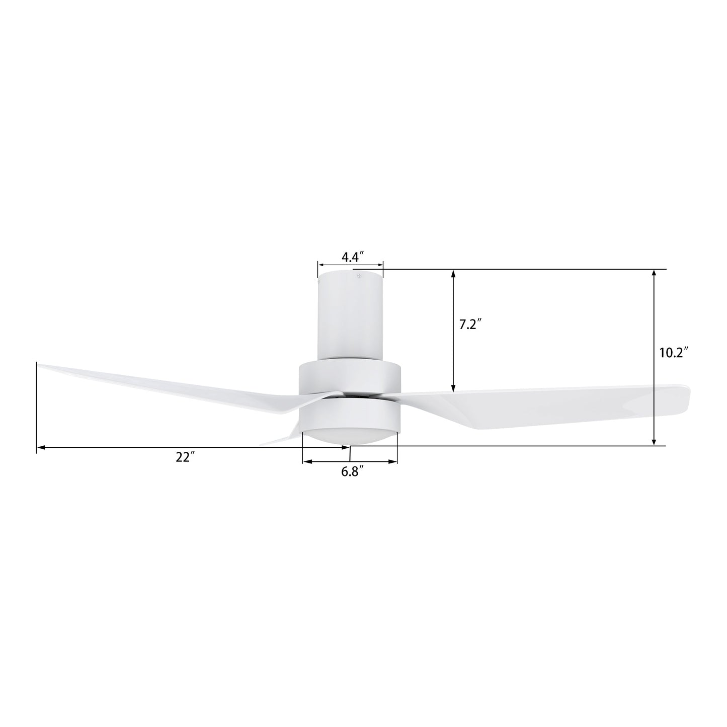 PORTER 44 In 3 Blade Smart Ceiling Fan With Integrated LED Lights With Google Home