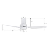 PORTER 44 In 3 Blade Smart Ceiling Fan With Integrated LED Lights With Google Home