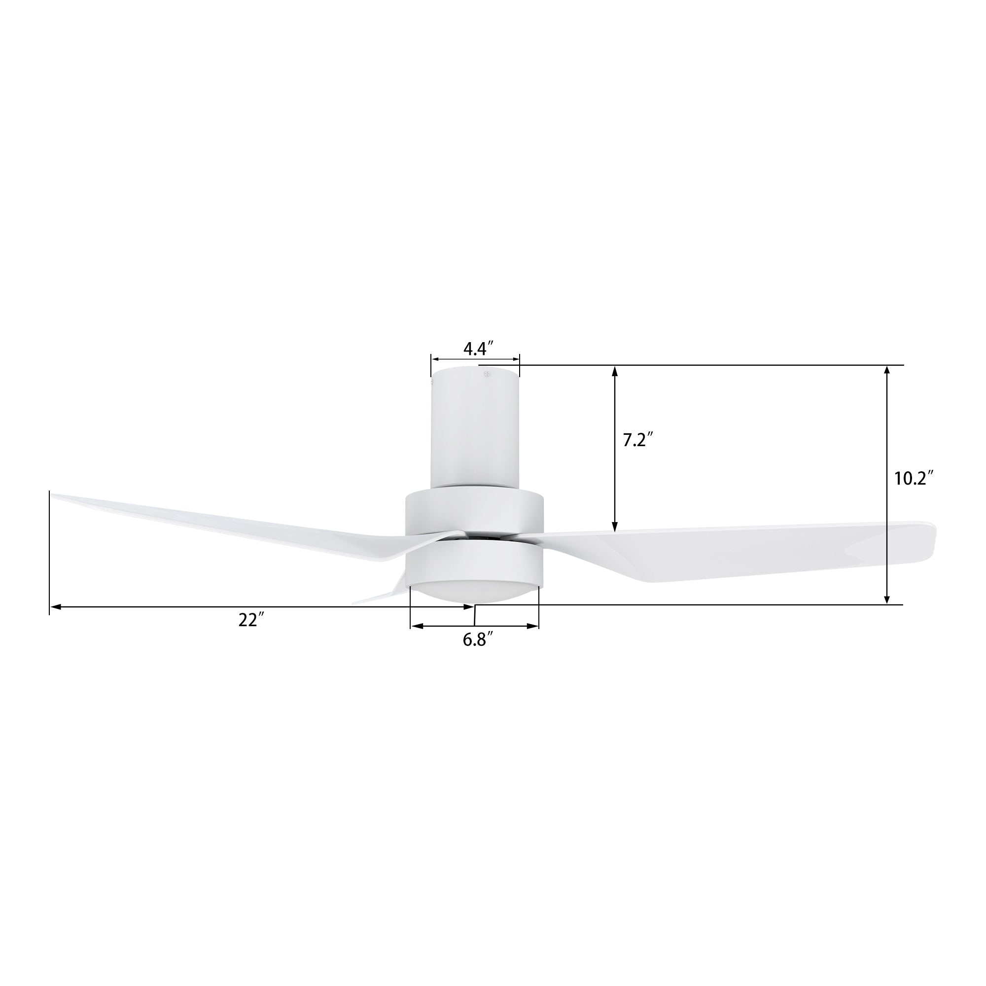 PORTER 44 In 3 Blade Smart Ceiling Fan With Integrated LED Lights With Google Home