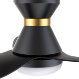 Ryatt 45 Inch 3 Blade Flush Mount Ceiling Fan With Led Light Kit Remote