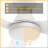 Ryatt 45 Inch 3 Blade Flush Mount Ceiling Fan With Led Light Kit Remote