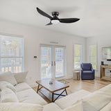 UPTON 45 In 3 Blade Smart Ceiling Fan With Integrated LED Lights With Google Home
