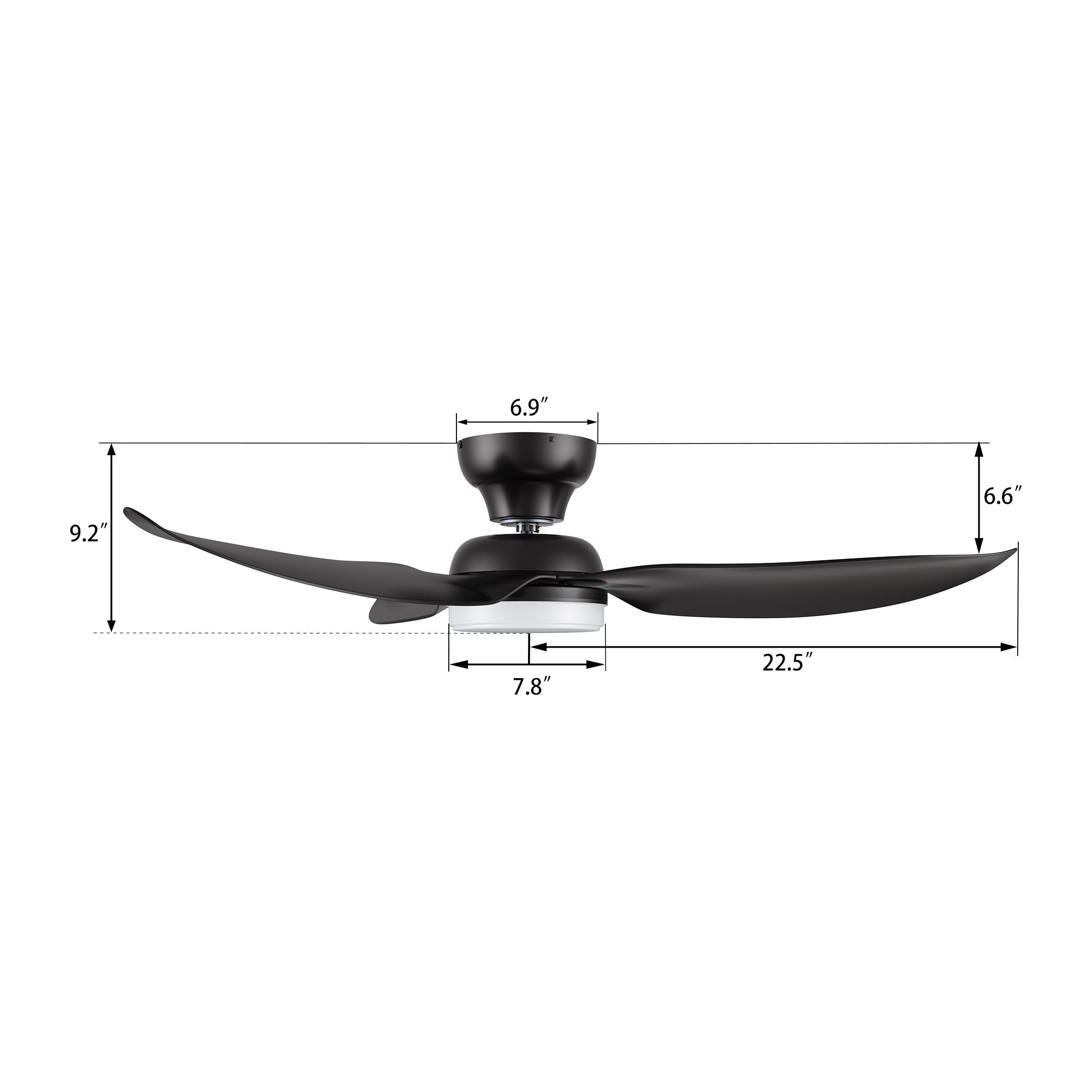 UPTON 45 In 3 Blade Smart Ceiling Fan With Integrated LED Lights With Google Home