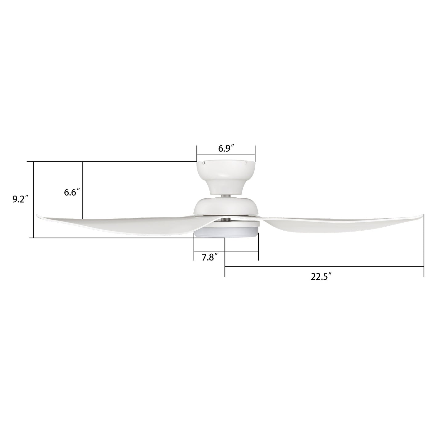 UPTON 45 In 3 Blade Smart Ceiling Fan With Integrated LED Lights With Google Home