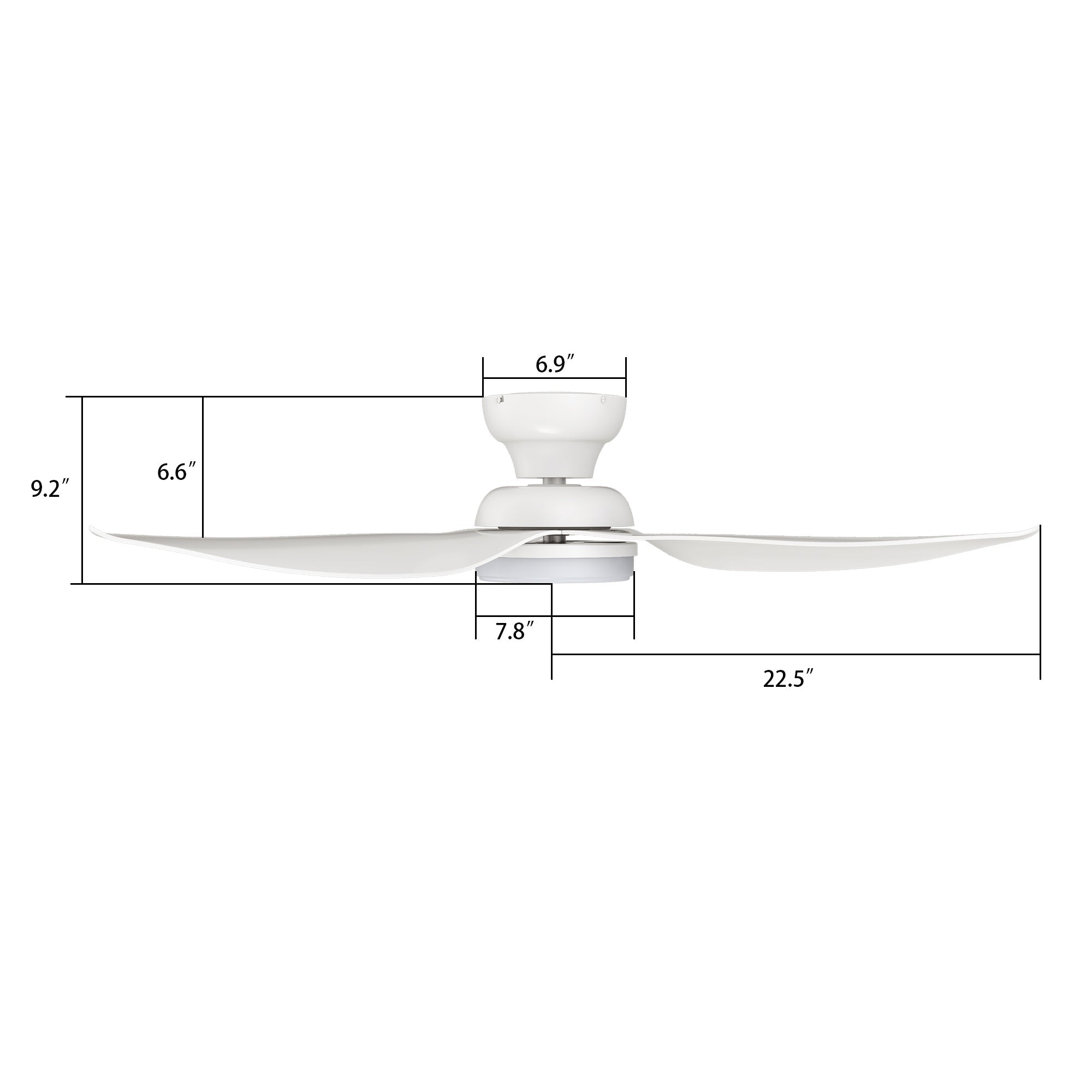 UPTON 45 In 3 Blade Smart Ceiling Fan With Integrated LED Lights With Google Home