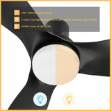 RYNA 45 In 3 Blade Smart Ceiling Fan With Integrated LED Lights With Google Home