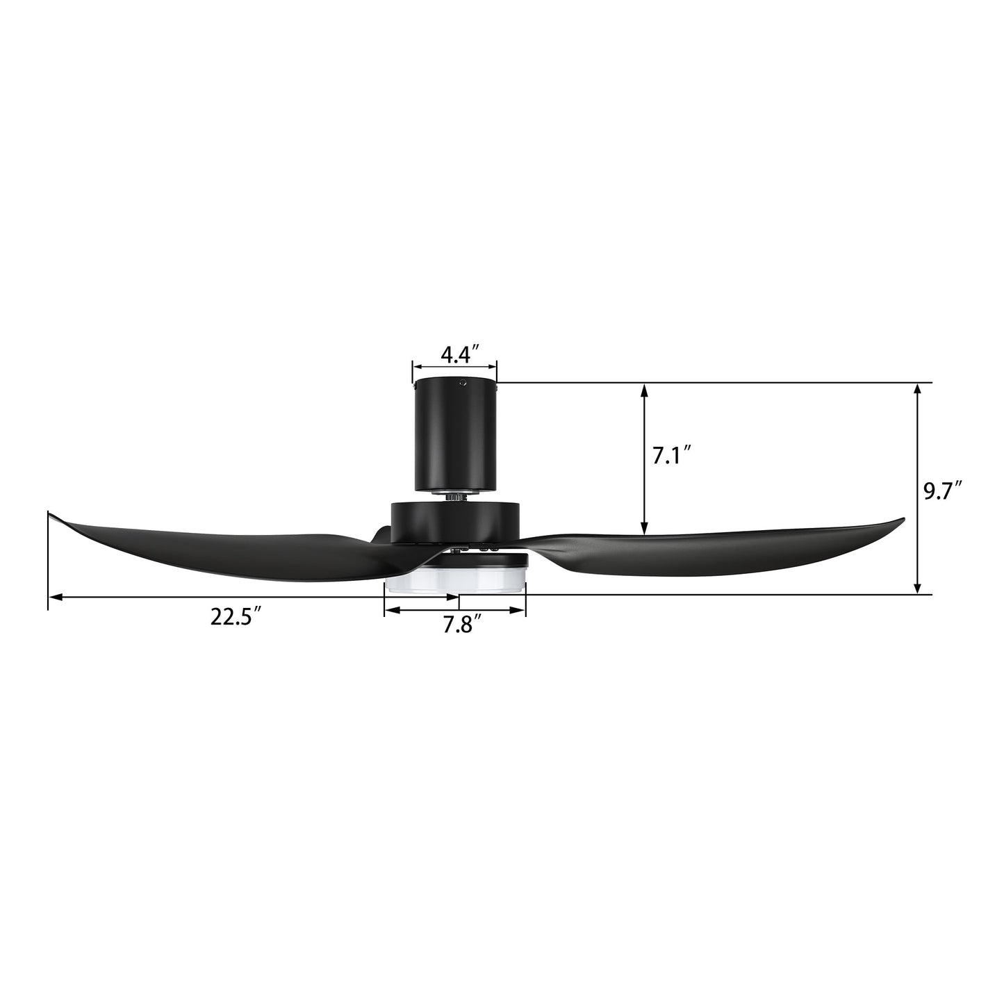 RYNA 45 In 3 Blade Smart Ceiling Fan With Integrated LED Lights With Google Home