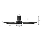 RYNA 45 In 3 Blade Smart Ceiling Fan With Integrated LED Lights With Google Home