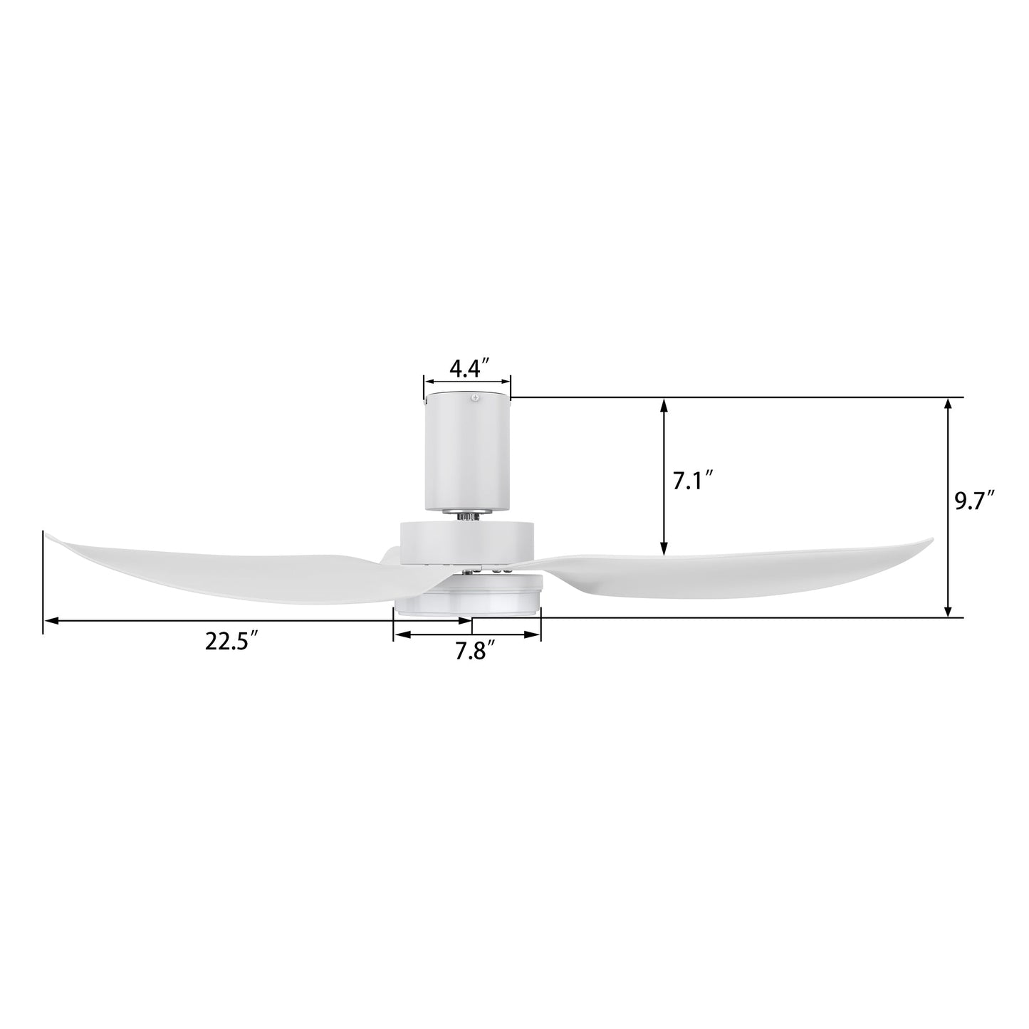 RYNA 45 In 3 Blade Smart Ceiling Fan With Integrated LED Lights With Google Home
