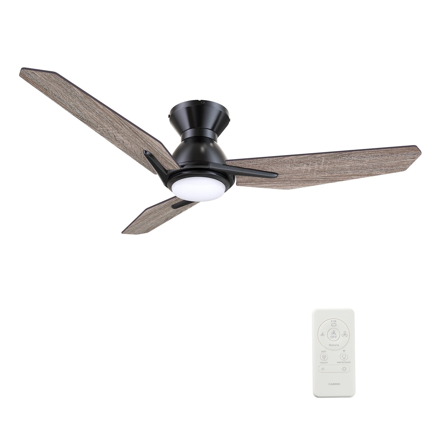 CALEN 48 inch 3-Blade Flush Mount Smart Ceiling Fan with LED Light & Remote