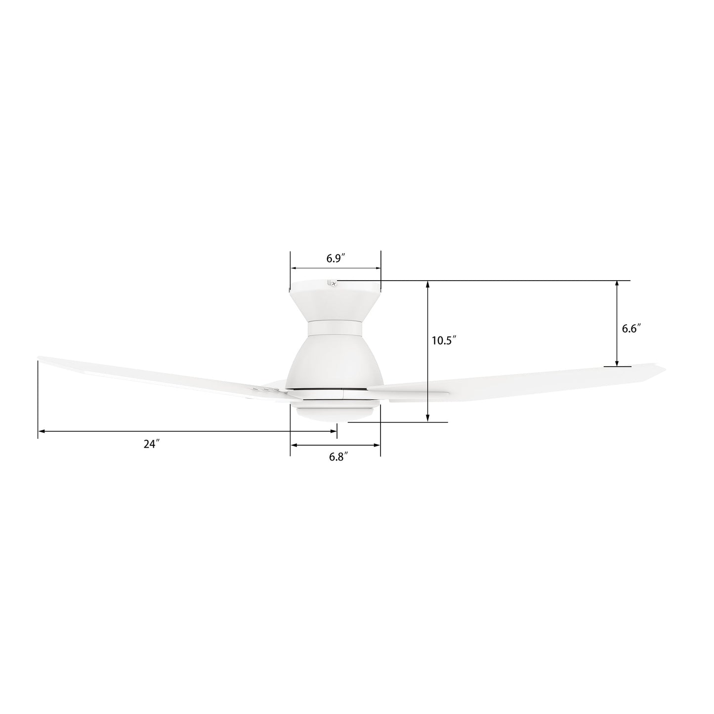 CALEN 48 inch 3-Blade Flush Mount Smart Ceiling Fan with LED Light & Remote