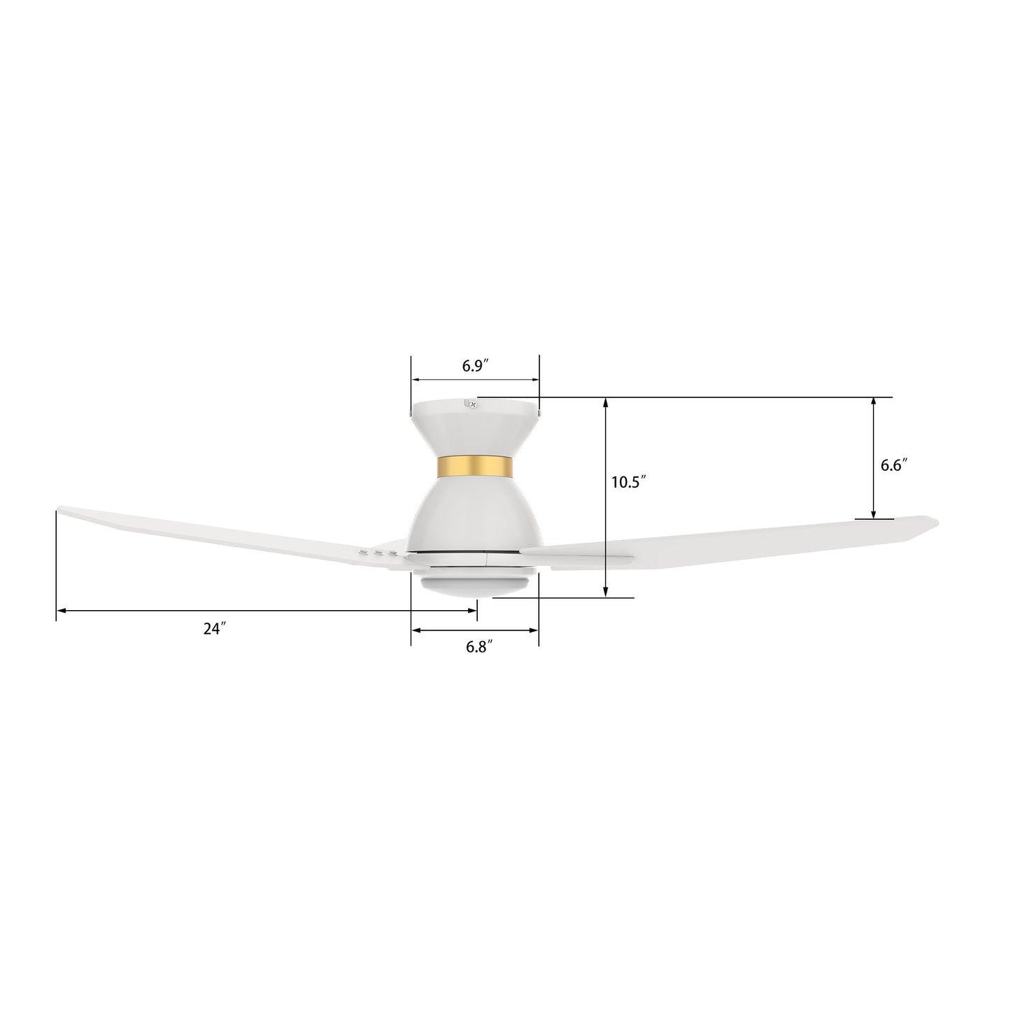 CALEN 48 inch 3-Blade Flush Mount Smart Ceiling Fan with LED Light & Remote