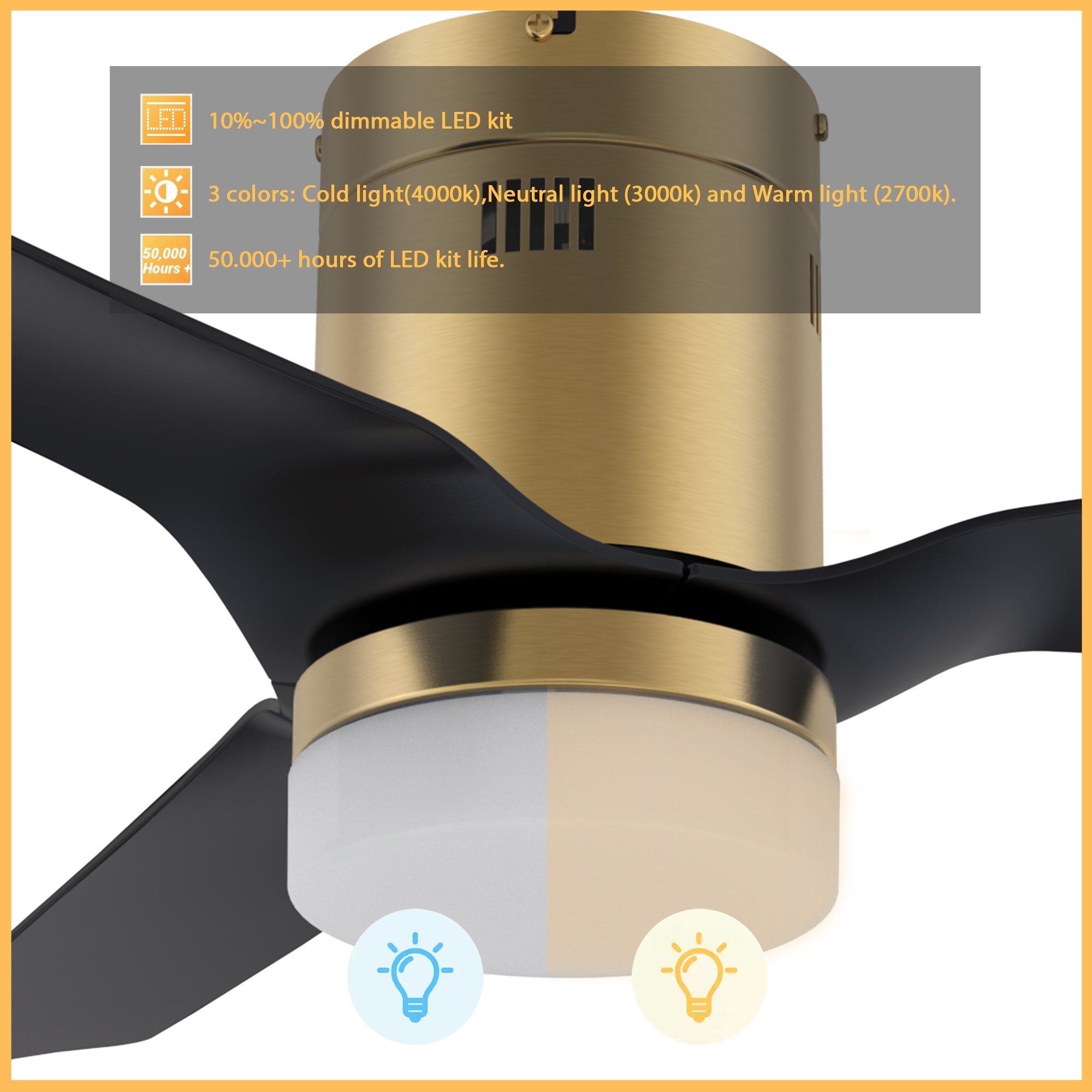 SPEZIA 52 In 3 Blade Smart Ceiling Fan With Integrated LED Lights With Google Home