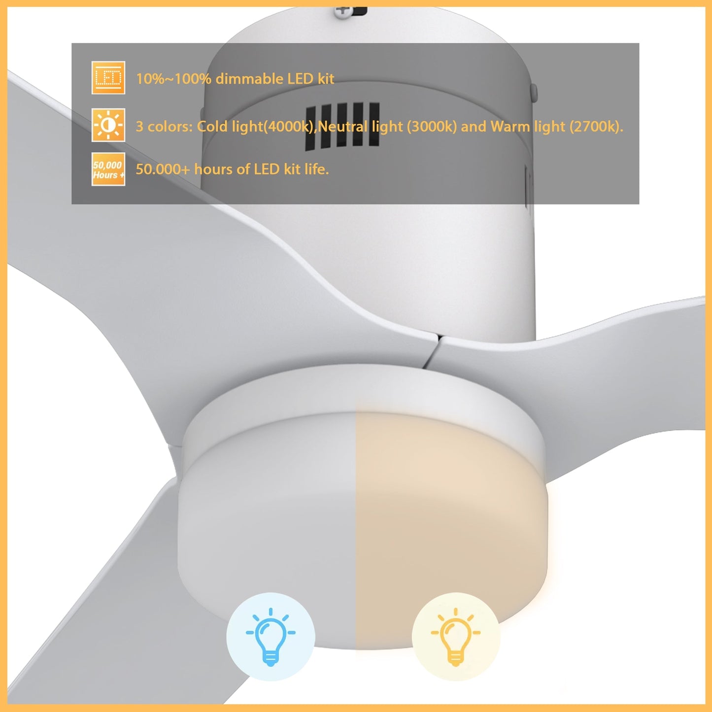 SPEZIA 52 In 3 Blade Smart Ceiling Fan With Integrated LED Lights With Google Home