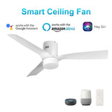 SPEZIA 52 In 3 Blade Smart Ceiling Fan With Integrated LED Lights With Google Home