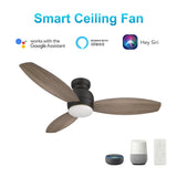 TRENTO 48 In 3 Blade Smart Ceiling Fan With Integrated LED Lights With Google Home