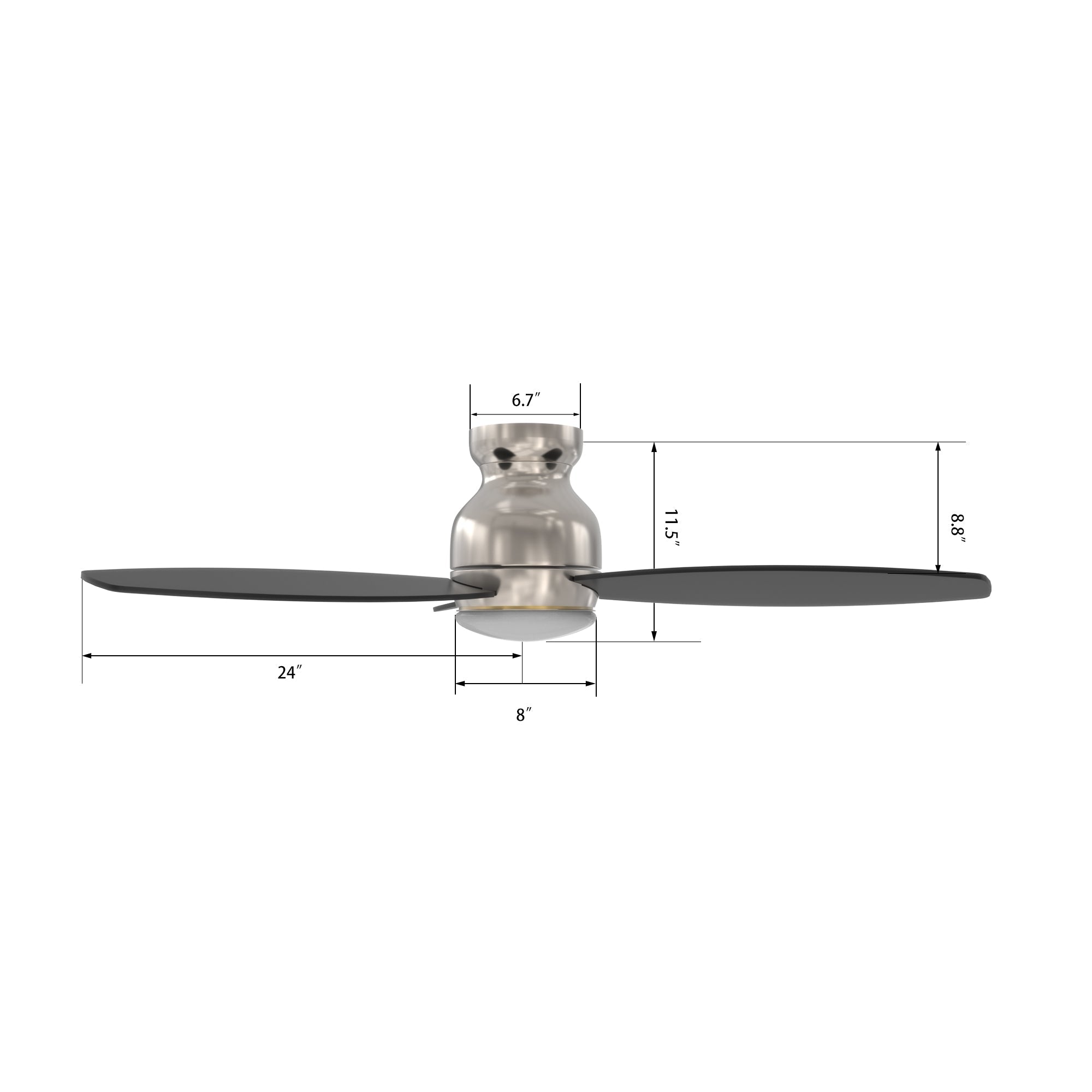 TRENTO 48 In 3 Blade Smart Ceiling Fan With Integrated LED Lights With Google Home