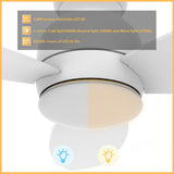 TRENTO 48 In 3 Blade Smart Ceiling Fan With Integrated LED Lights With Google Home