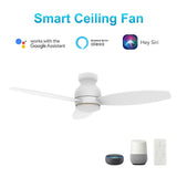 TRENTO 48 In 3 Blade Smart Ceiling Fan With Integrated LED Lights With Google Home