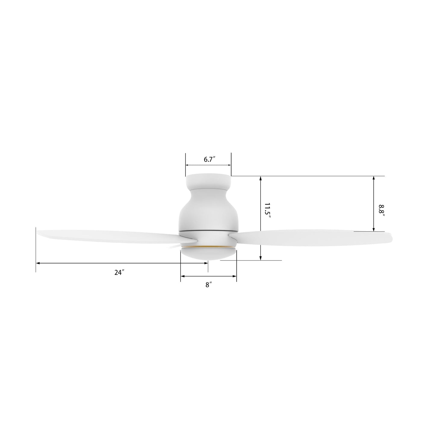 TRENTO 48 In 3 Blade Smart Ceiling Fan With Integrated LED Lights With Google Home