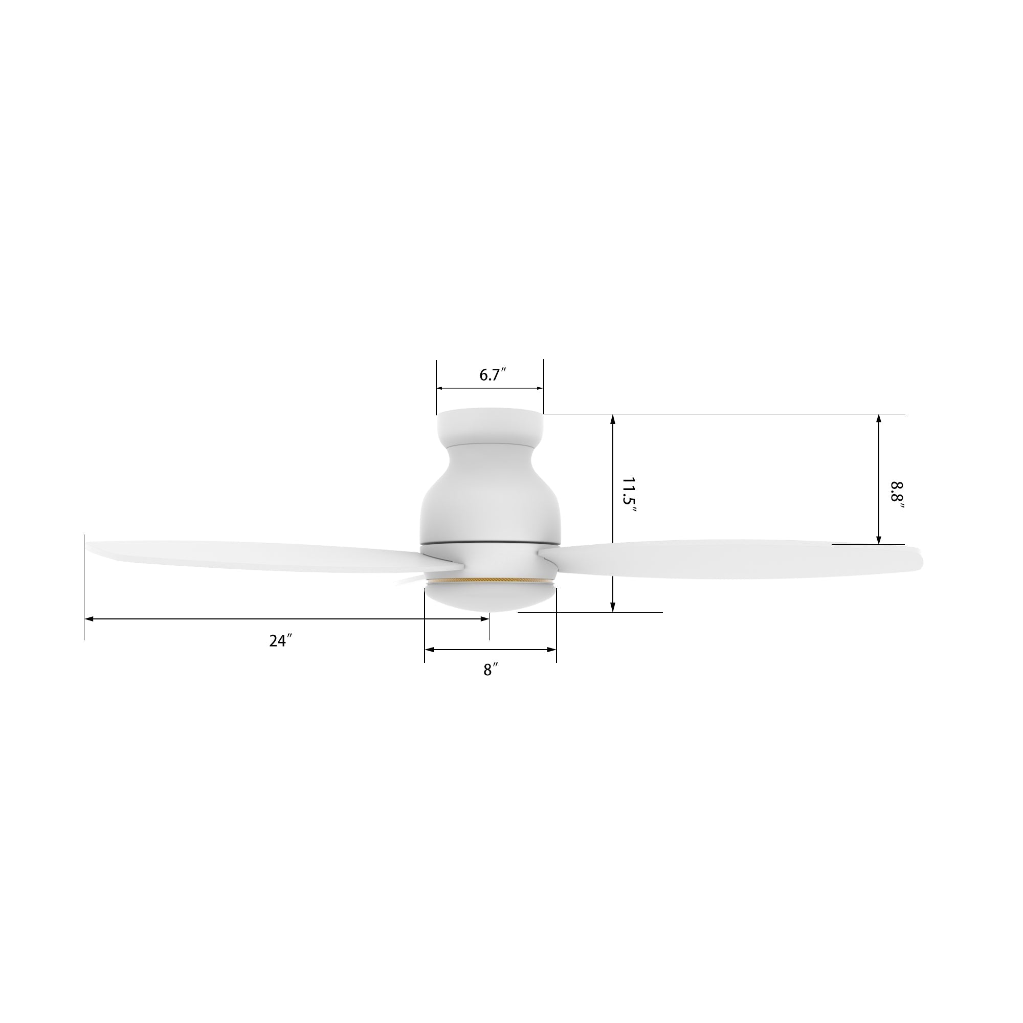 TRENTO 48 In 3 Blade Smart Ceiling Fan With Integrated LED Lights With Google Home
