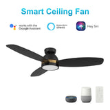 FREMONT 48 In 3 Blade Smart Ceiling Fan With Integrated LED Lights With Google Home