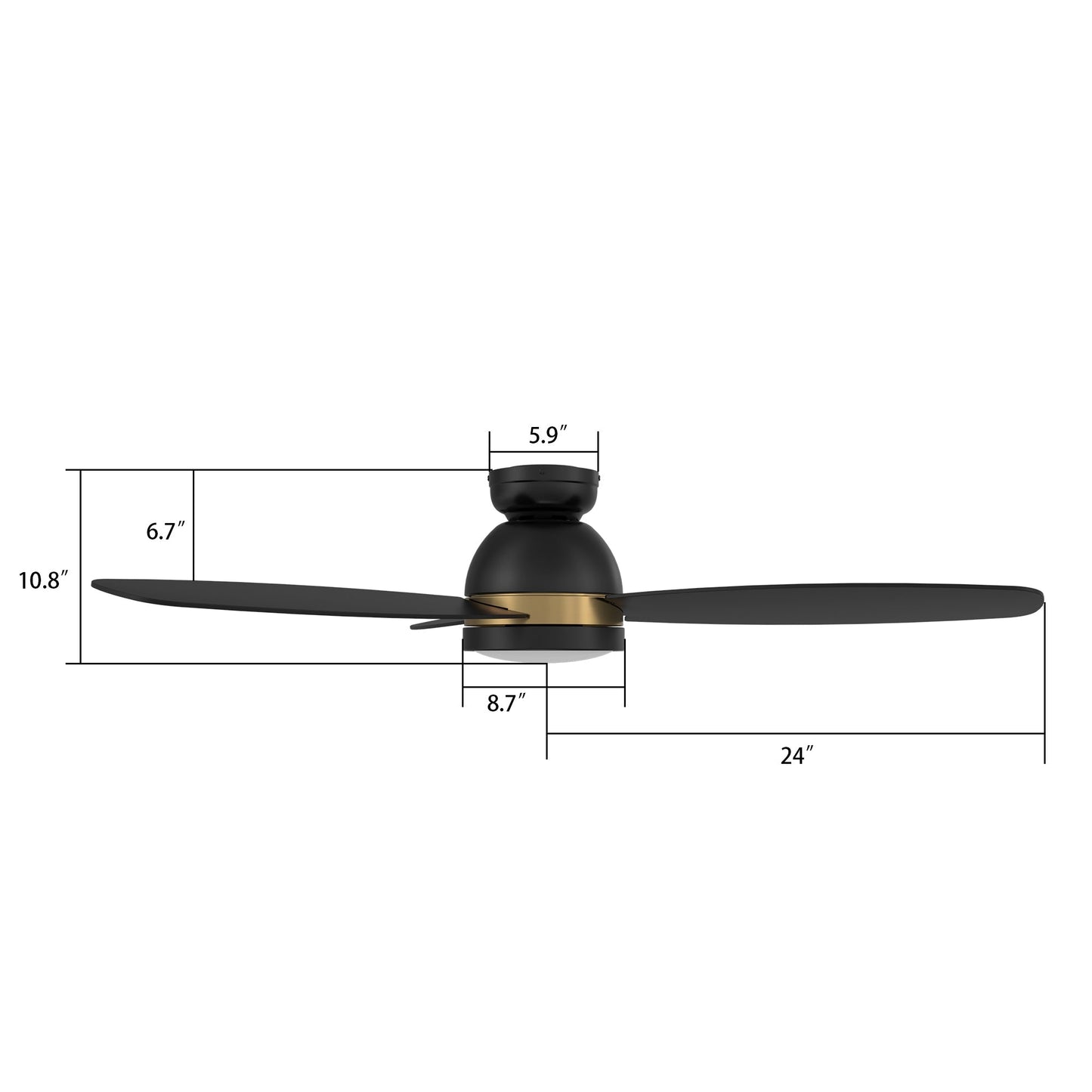 FREMONT 48 In 3 Blade Smart Ceiling Fan With Integrated LED Lights With Google Home