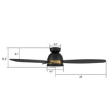 FREMONT 48 In 3 Blade Smart Ceiling Fan With Integrated LED Lights With Google Home