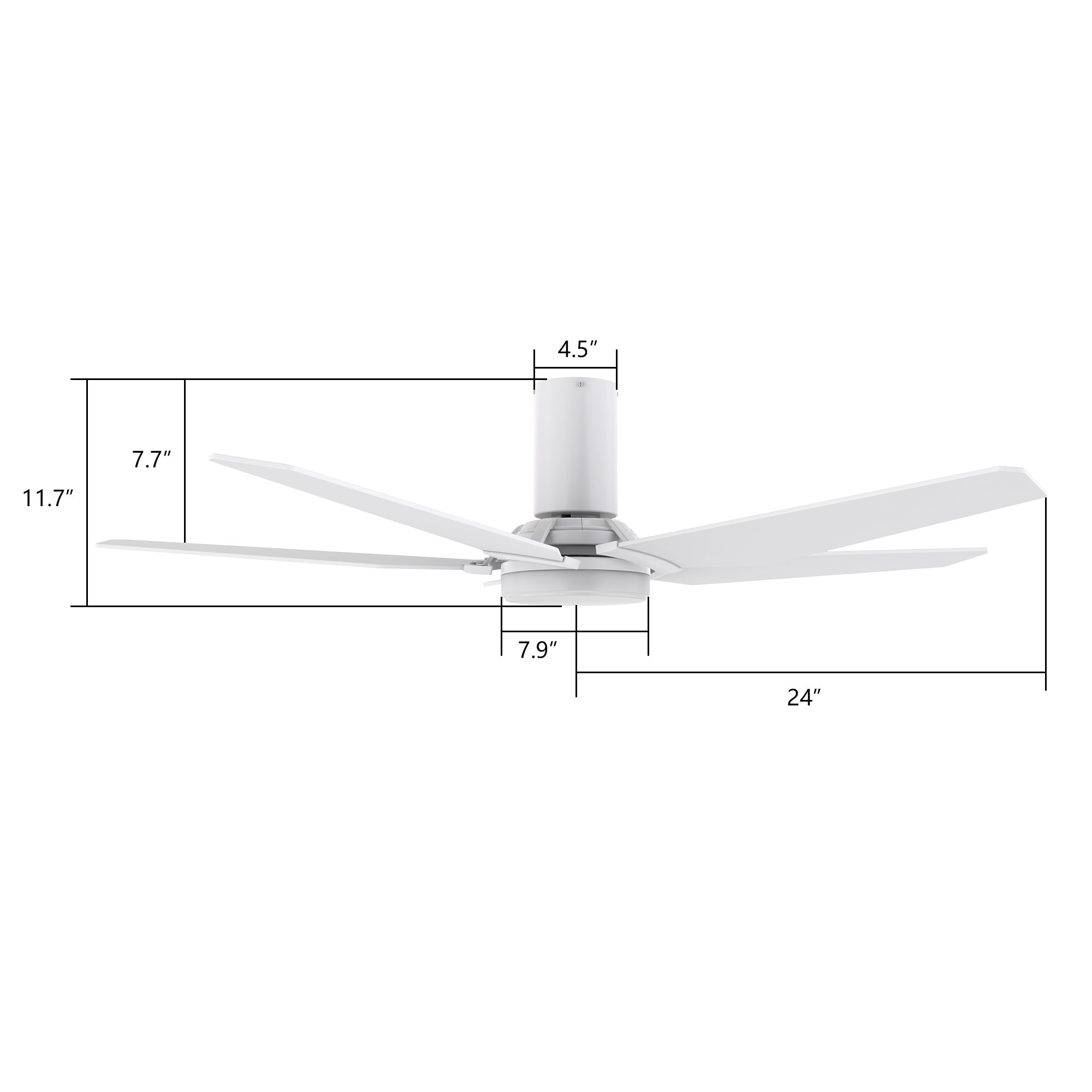 KAJ 48 In 5 Blade Smart Ceiling Fan With Integrated LED Lights With Google Home
