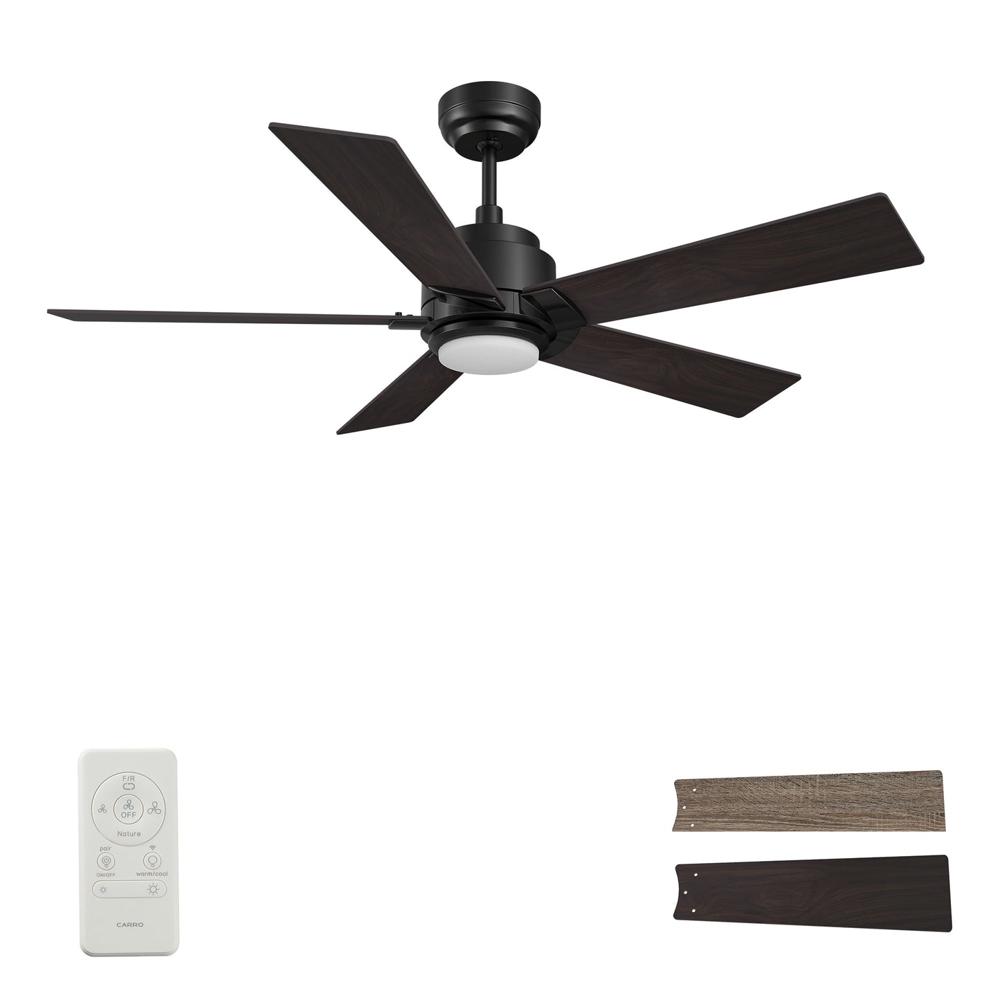 ASCENDER 48 In 5 Blade Smart Ceiling Fan With Integrated LED Lights With Google Home