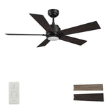 ASCENDER 48 In 5 Blade Smart Ceiling Fan With Integrated LED Lights With Google Home