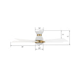 ASCENDER 48 inch 5-Blade Flush Mount Smart Ceiling Fan with LED Light & Remote