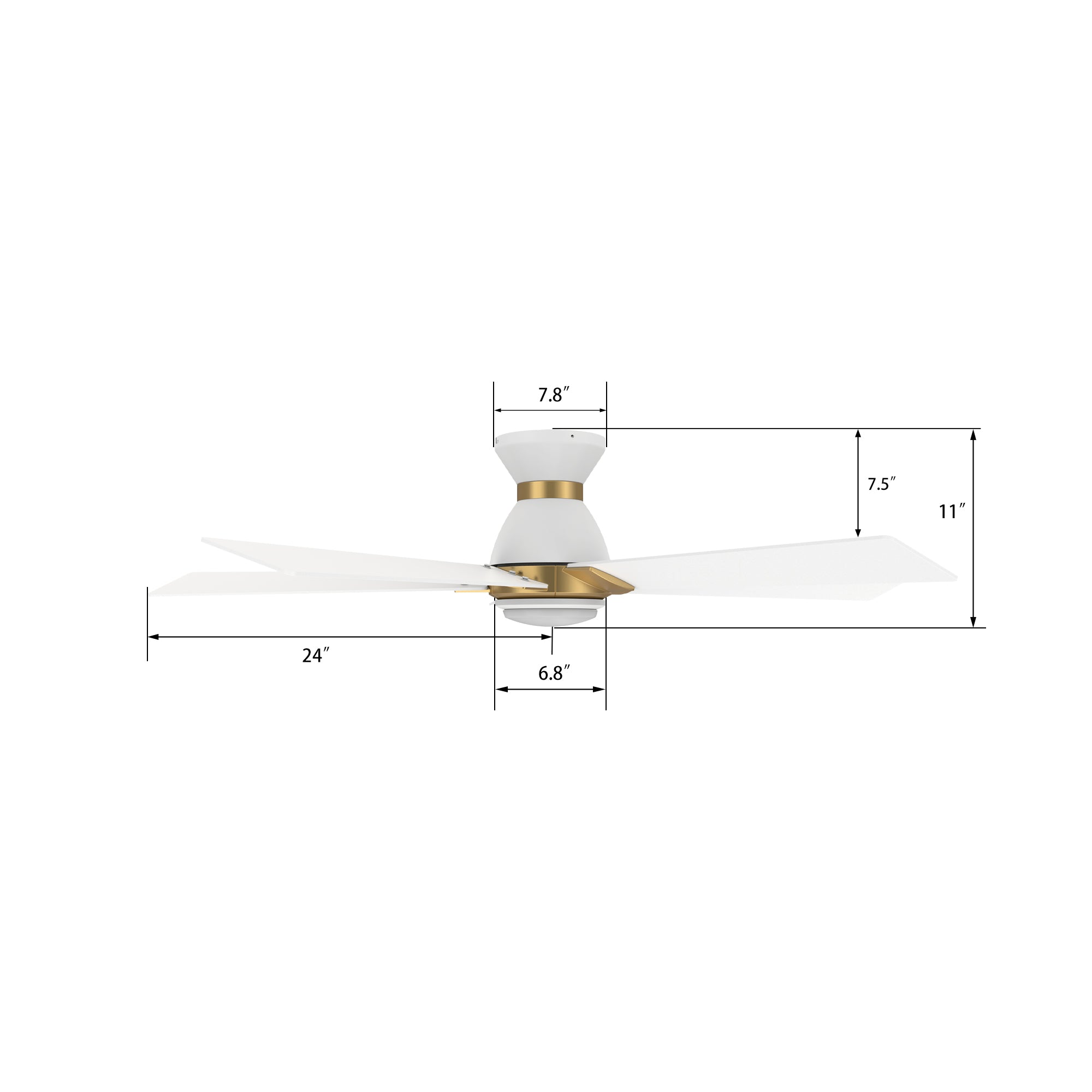 ASCENDER 48 inch 5-Blade Flush Mount Smart Ceiling Fan with LED Light & Remote