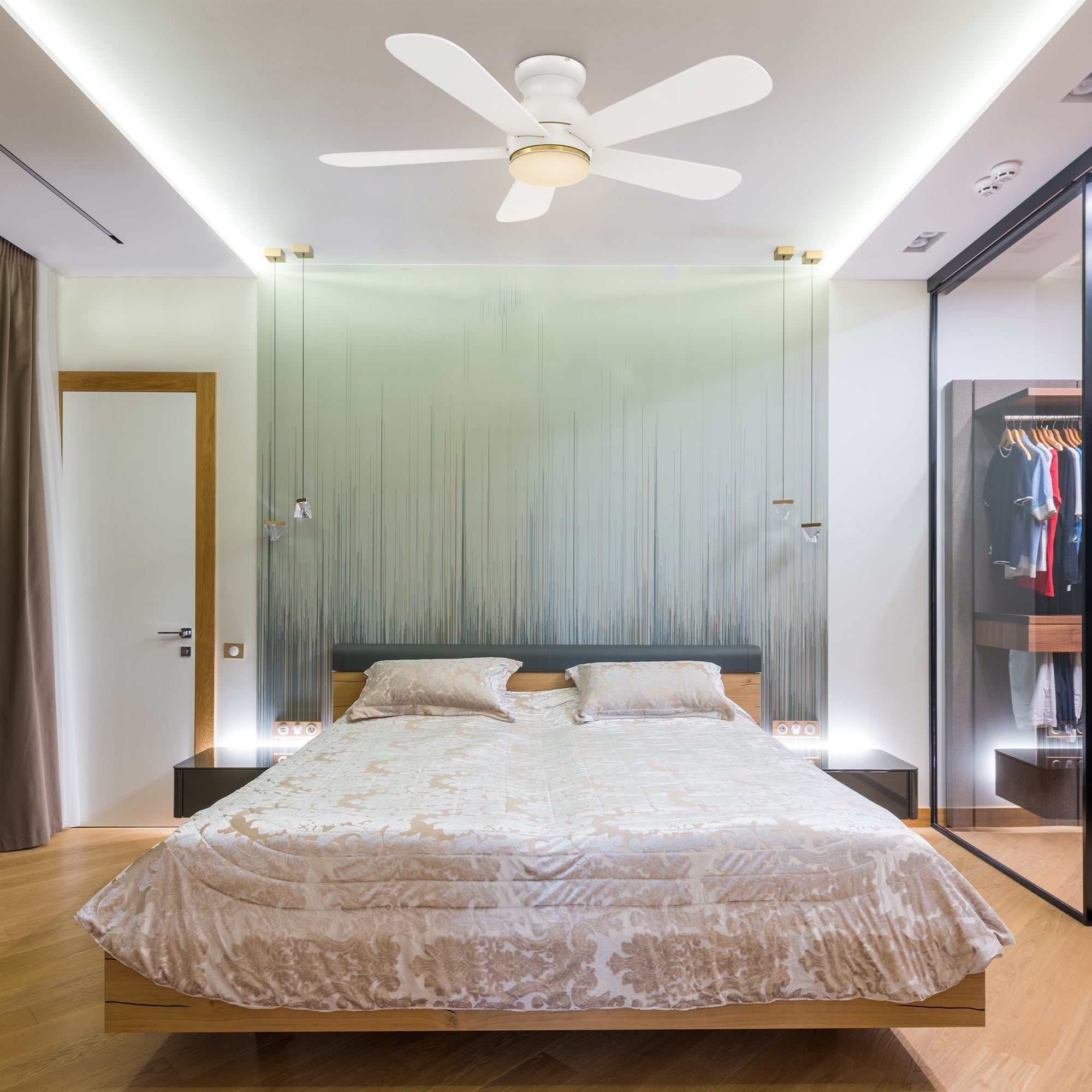 DUBOIS 48 In 5 Blade Smart Ceiling Fan With Integrated LED Lights With Google Home