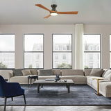 NICOLET 52 In 3 Blade Smart Ceiling Fan With Integrated LED Lights With Google Home