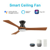 NICOLET 52 In 3 Blade Smart Ceiling Fan With Integrated LED Lights With Google Home