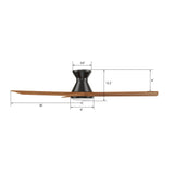 NICOLET 52 In 3 Blade Smart Ceiling Fan With Integrated LED Lights With Google Home
